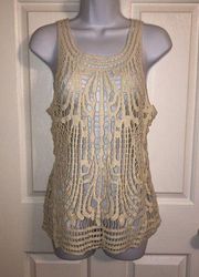 Roommates Boho Sexy Crochet Tank Top Size M