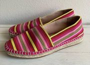 Mimi Striped Slip On Espadrilles Shoes Flats Loafers