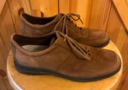 Shoes Womens 8 Casual Oxford Brown Leather Low Top Lace Up Round Toe