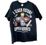 Port & Company Womens Marvel Comics Teacher Graphic Crewneck T Shirt Size L