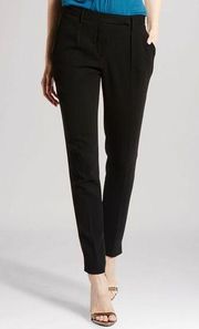 Halston Heritage Women's Slim Fit Flat Front Side Slit Dress Pants Black Size 0