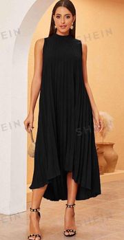 Black Pleated Maxi Dress