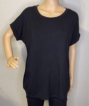 Short Sleeve Blouse Black Size Small