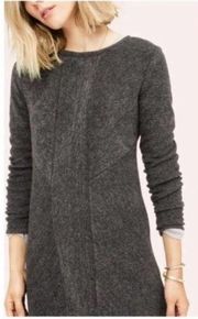 NWT  Crewneck Textured Sweater Dress Grey Sz L