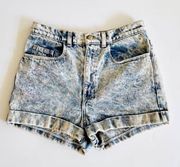 American Apparel High-Rise 90s Acid Wash Denim Shorts, Size 24W