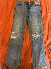 Pistola Ripped Knee Straight Leg Jean