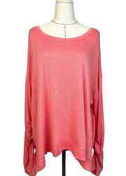 Caslon Women's Pink Pullover Sweater Long Sleeve Rayon Blend Boat Neck Size 2X