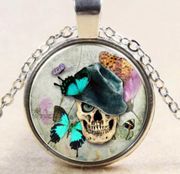 Gorgeous Sugar Skull Cabochon Necklace