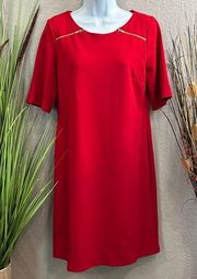 Chadwick solid red a-line dress size 6