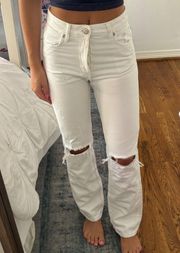 Zara white flare jeans