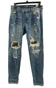 Soho NY & Co. Women's Curvy Boyfriend Distressed Jeans Size 2 #1128