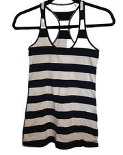 Lululemon  size XS black & white stripe Cool racer back tank.