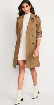 NWT Water-Resistant Tie-Belt Trench Coat