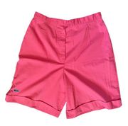 Vintage 70s Haymaker Lacoste Salmon Pink High Waist Bermuda Shorts - Small