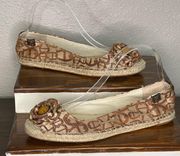 Tan and Cream Ballet Espadrille Flat Size 7