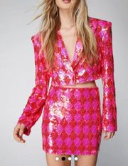 Sequin Set (Skirt And Crop Blazer)