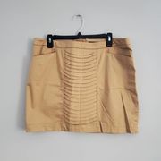 Willi Smith Tan Pleated Mini Pencil Skirt 12