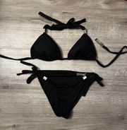 Black Halter Bikini Set