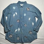 Collegiate Collection Women’s Oversized UNC Tarheels button down size Large