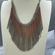 Express boho festival fringe double layer necklace.