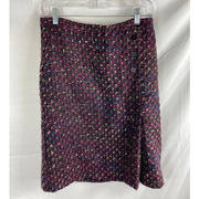 Oscar by Oscar De La Renta Tweed Wool Blend Purple Skirt Size 6