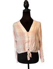 Pre loved Rails cropped linen tie front shirt-size XS