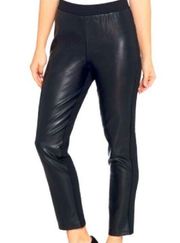 Joan River black faux leather front panel cropped pants sz 3XP