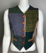 Dolce and Gabanna vest suit tweed patchwork houndstooth hunt vintage Small