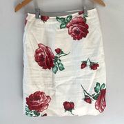 Karen Kane Made in US Roses 100% Linen Mini Skirt