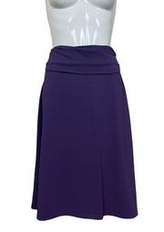 Travex Purple Pull On A-Line Midi Skirt Medium