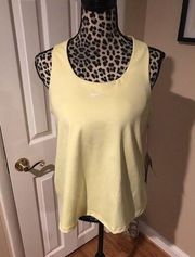 Nike Swoosh Medium Impact Sports Bra Racerback Tank Top Yellow 2XL New