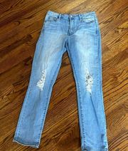 Articles of Society Jeans Sz 28 High Rise Distressed Blue Denim