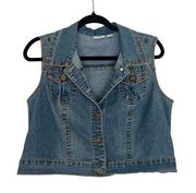 Cato Jean Denim Vest With Studs