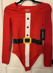 Chemistry Brand Christmas Red Santa Body Suit Size Medium NEW