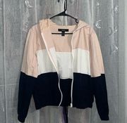 pink, white, and navy color block wind breaker *small*