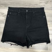 American Eagle Women’s Next Level Stretch High Rise Cutoff Shorts Black Size 12