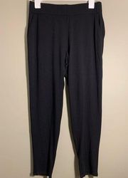 Eileen Fisher black elastic waist pants with pockets size Petite Small