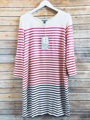 Fleur Bleue Stripe Comfy Sweatshirt Dress Size Large NWT