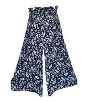 Patrons of Peace Blue Paisley Floral Print Angelo Pant size Large