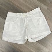 Basix of America Linen Blend Chino Shorts White Small