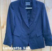 Lafayette 148 gray black blazer jacket 5/6 petite