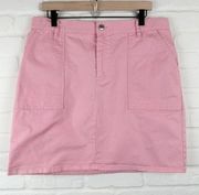 Lauren Ralph Lauren Pink Cotton Denim Mini Skirt 19" Size 14 GirlCore Barbiecore