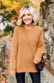 American Eagle Orange Waffle Knit Sweater