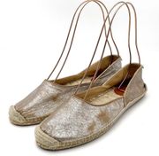 Rag & Bone Georgie Silver Platinum Espadrille Slip-On Shoe Women’s Size 39.5 | 9