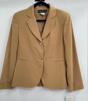 Harvé Bernard yellow polyester 2 button deadstock nwt blazer size 8