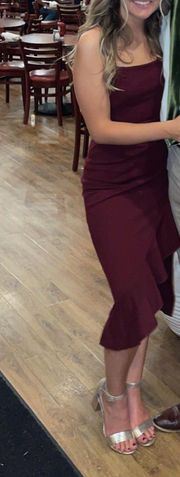 Midi Maroon Dress