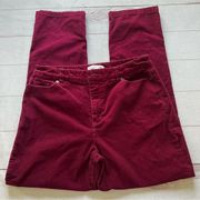 Coldwater Creek Womens burgundy red corduroy pants Size 8