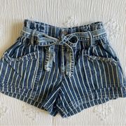 Maurices high rise striped paperbag shorts