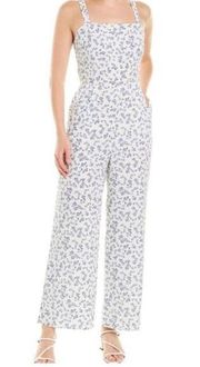 1. State Blue and White Floral Tie Back Jumpsuit