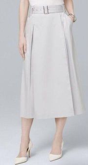 White House Black Market WHBM Pleated Faux Wrap Midi Skirt 6